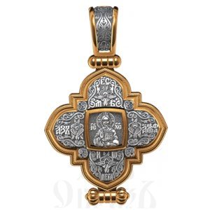 крест мощевик архангел михаил, серебро 925 проба с золочением (арт. 05.078)
