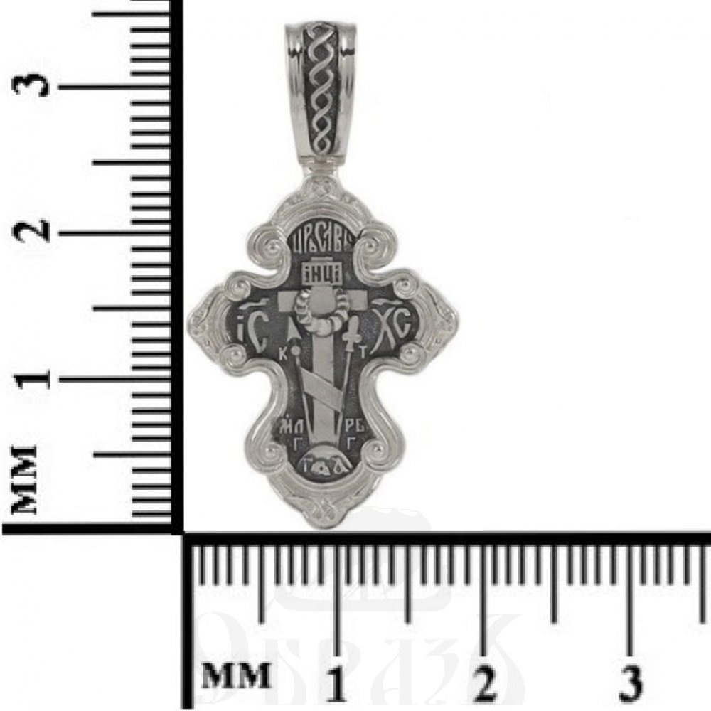 золотой крест с образом свт. николая чудотворца, 585 проба белого цвета (арт. 40323)