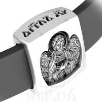 православная бусина «ангел хранитель», серебро 925 пробы с платинированием (арт. 22.207р)