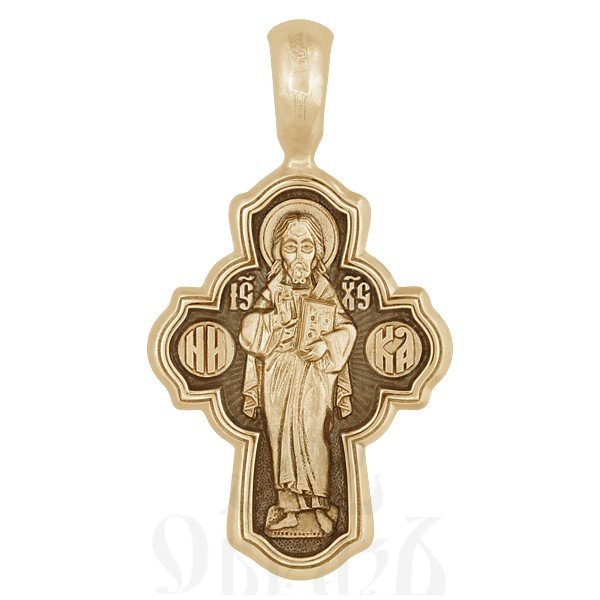 крест с образом господь вседержитель и икона божией матери «семистрельная», золото 585 проба желтое (арт. 201.501)